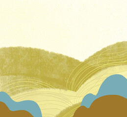 Hand drawn abstract wave pattern with fluid wave lines painting texture