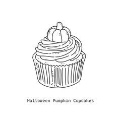 Cupcake pumpkin halloween
