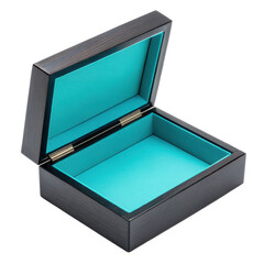 sleek dark box png turquoise interior box png gift box png open box png transparent background image
