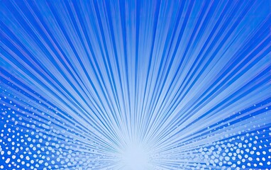 Radiant blue abstract background with rays emanating from a bright core with dotted accents