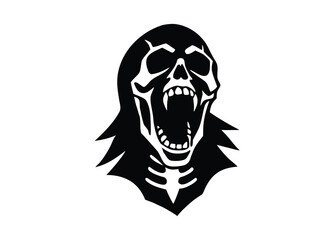skeleton scream bone silhouette vector icon