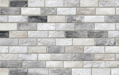 Obraz premium Close-up of a wall constructed from rectangular bricks with varying shades