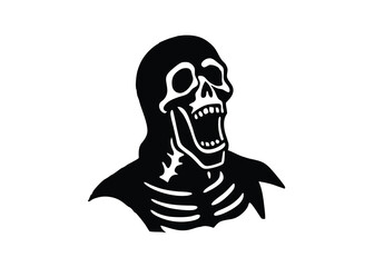 skeleton scream jaw silhouette vector icon