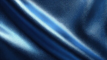 Close-up of flowing, iridescent blue fabric, folds and highlights creating depth