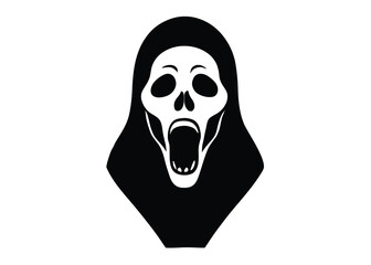 skeleton scream mask silhouette vector icon