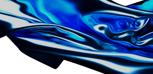 Abstract blue background with fluid shapes and glossy metallic effect. Perfect for design, wallpaper, posters, or any creative project. Use in b