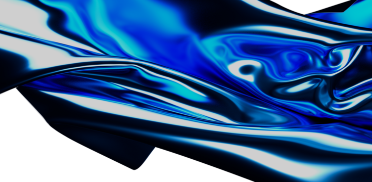 Abstract blue background with fluid shapes and glossy metallic effect. Perfect for design, wallpaper, posters, or any creative project. Use in b