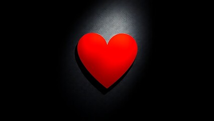 Red heart shape against a dark textured background, conveying deep emotional resonance.