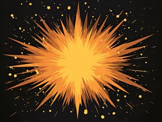 Cartoonish depiction of a fiery explosion with bright core and radiating orange streaks
