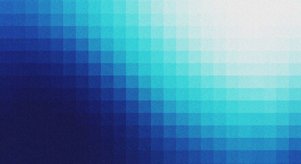 Abstract mosaic of cool blue and turquoise tones with a gradient effect from dark to light