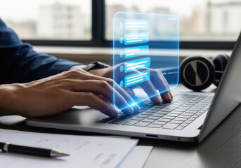 Hands Typing with Digital Interface