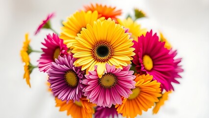 A fresh daisy bouquet arranged as a centerpiece, bathed in soft natural light.