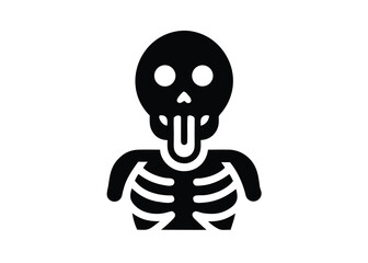 skeleton tongue bone silhouette vector icon
