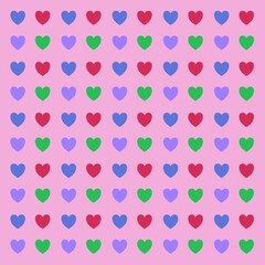 Surrounded by colorful hearts