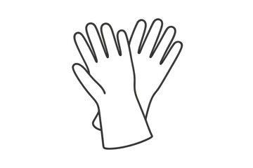 Obraz premium Outline of two gloves isolated on a transparent background, protection, work