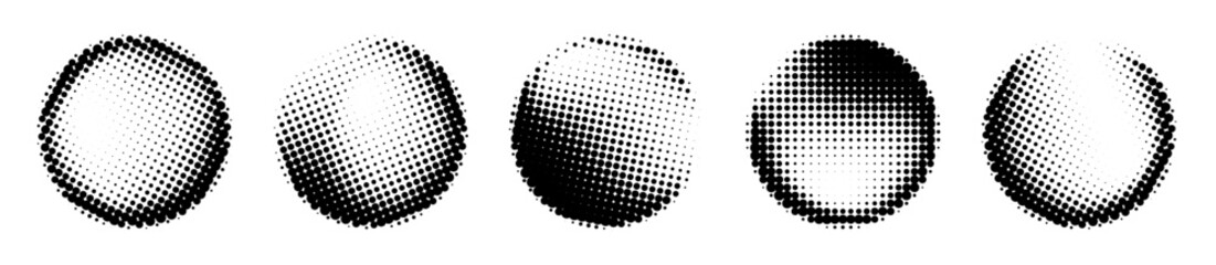 design elements. vector halftone dotted frames set
