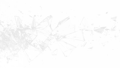 Minimal PNG shattered glass forming cascading broken pieces on transparent background, elegant abstract fracture design ideal for overlays, posters, effects and digital art