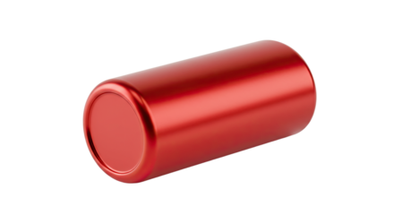 A single red anodized aluminum cylindrical component isolated on white.