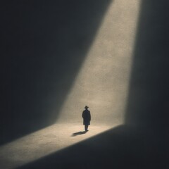 Concept of Legacy Illustrated in a Single Perfectly Formed Shadow on a Minimalist Background
