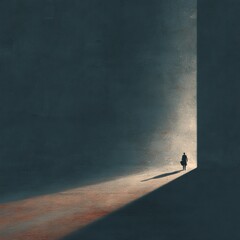 Concept of Legacy as a Single Perfectly Formed Shadow in an Abstract Space