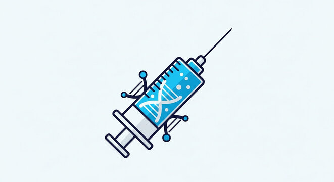 Dna vaccine syringe medical illustration for gene therapy research and development healthcare innovation - Powered by Adobe