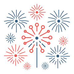 Fireworks Vector Silhouette Set for Celebration, Festival, and Holiday Events