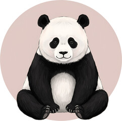 Cute Panda Character PNG Illustration