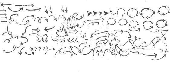 Hand Drawn Arrows Set – Doodle Sketch Direction Symbols and Decorative Arrow Icons
