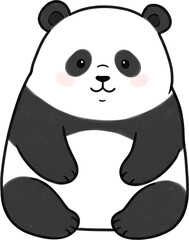 Cute Panda Character PNG Illustration