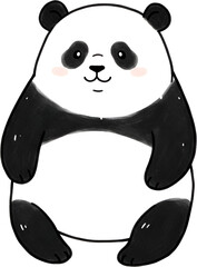 Cute Panda Character PNG Illustration