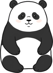 Cute Panda Character PNG Illustration