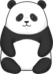 Cute Panda Character PNG Illustration