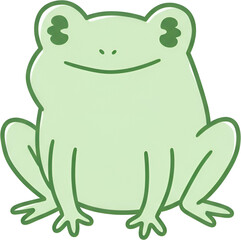 Cute Frog Character PNG Illustration