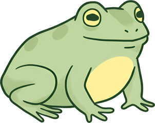 Cute Frog Character PNG Illustration
