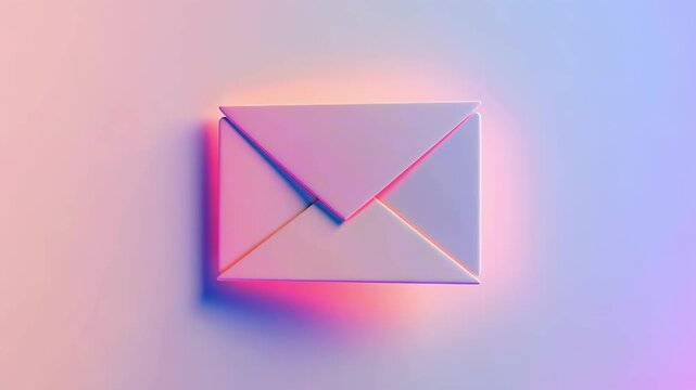 Email marketing concept: floating envelope icons over a soft gradient; minimal motion, generous copy space and clean loop for newsletters, CRM and campaign headers