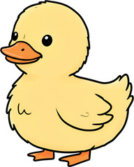 Cute Baby Duck Character PNG Illustration