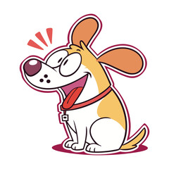 Funny Cartoon Dog Making Cross-Eyed Face Illustration