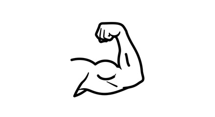 Flexed Arm Icon – Strong Muscle Fitness Power Symbol