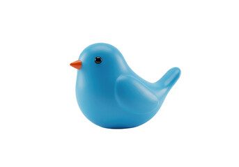 Cute blue bird isolated PNG, simple cartoon animal on transparent background