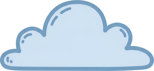 Cute Cloud Illustration PNG Clipart with Blue Outline