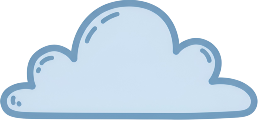 Cute Cloud Illustration PNG Clipart with Blue Outline
