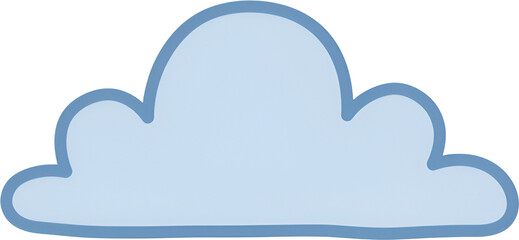 Cute Cloud Illustration PNG Clipart with Blue Outline