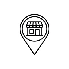 Store location pin icon for business and retail