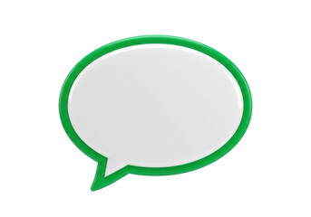 Green and white speech bubble PNG isolated on transparent background, communication concept