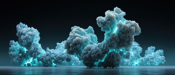 Stunning Render of Complex Protein Structures in a Surreal Mass Formation