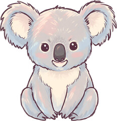 Koala Minimal Hand-Drawn Style Clipart PNG