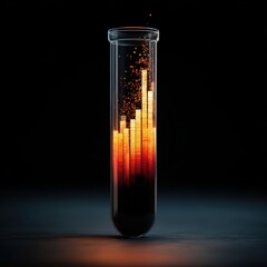 Dark Liquid in Test Tube with Creative Visual Effects for Scientific Artwork and Concept