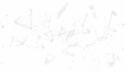 Minimal PNG shattered glass in floating composition on transparent background, elegant abstract fragments perfect for overlays, posters, digital art, and creative graphic design