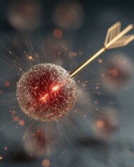 Delicate Golden Arrow Representing Targeted Therapy Concept in Abstract Art