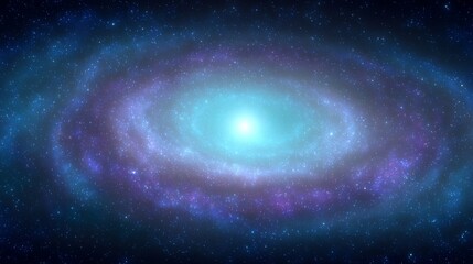 Fototapeta premium Space background with colorful nebula Galaxy Cloud. Bright galaxy shimmering neon blue purple colors with distant stars. Mysterious alien star system purple green planets orbiting a bright glowing sun